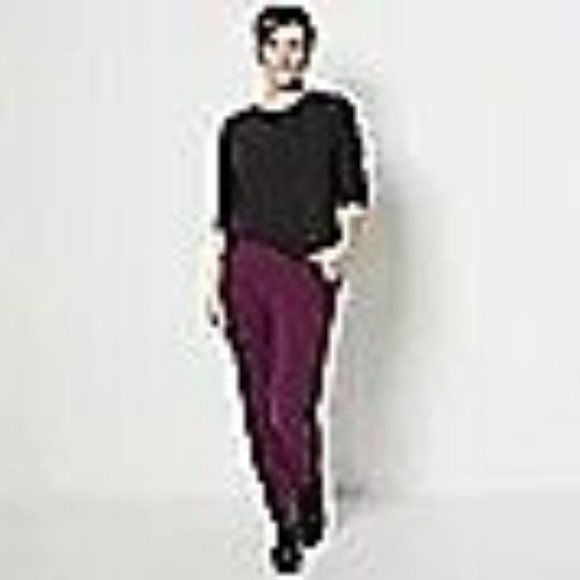 NWT DENIM & CO. ACTIVE TERRY STRAIGHT LEG PANTS WITH CARGO POCKET DEEP WINE XXS - Picture 2 of 9